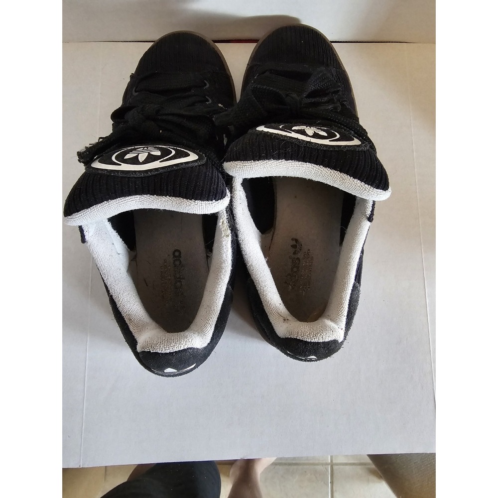 Adidas Campus Black White Gum Sole Sneakers Men's 6 Corduroy Upper - Picture 7 of 8